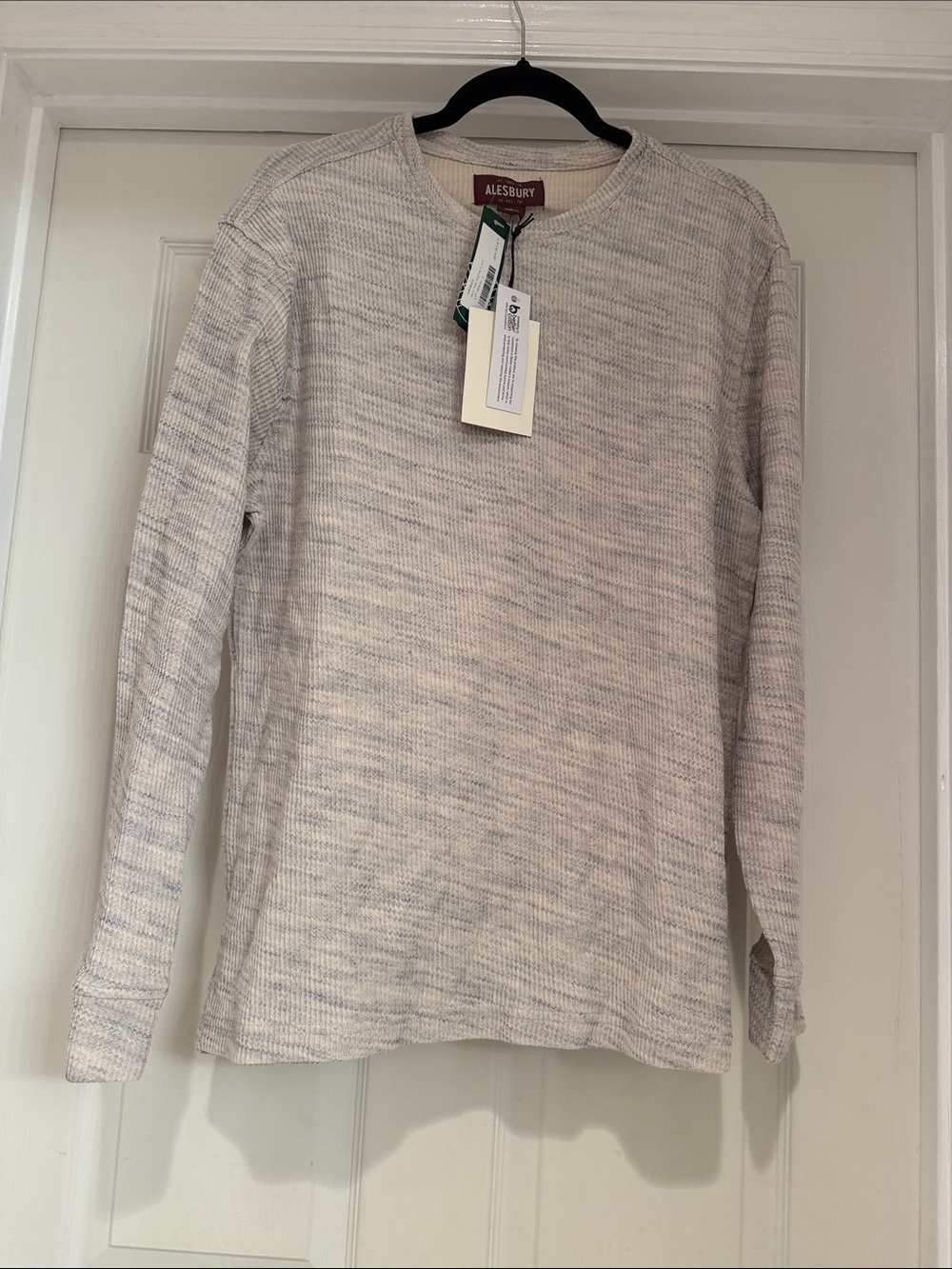ALESBURY Mini Rib Waffle Crew  - Off-White -L